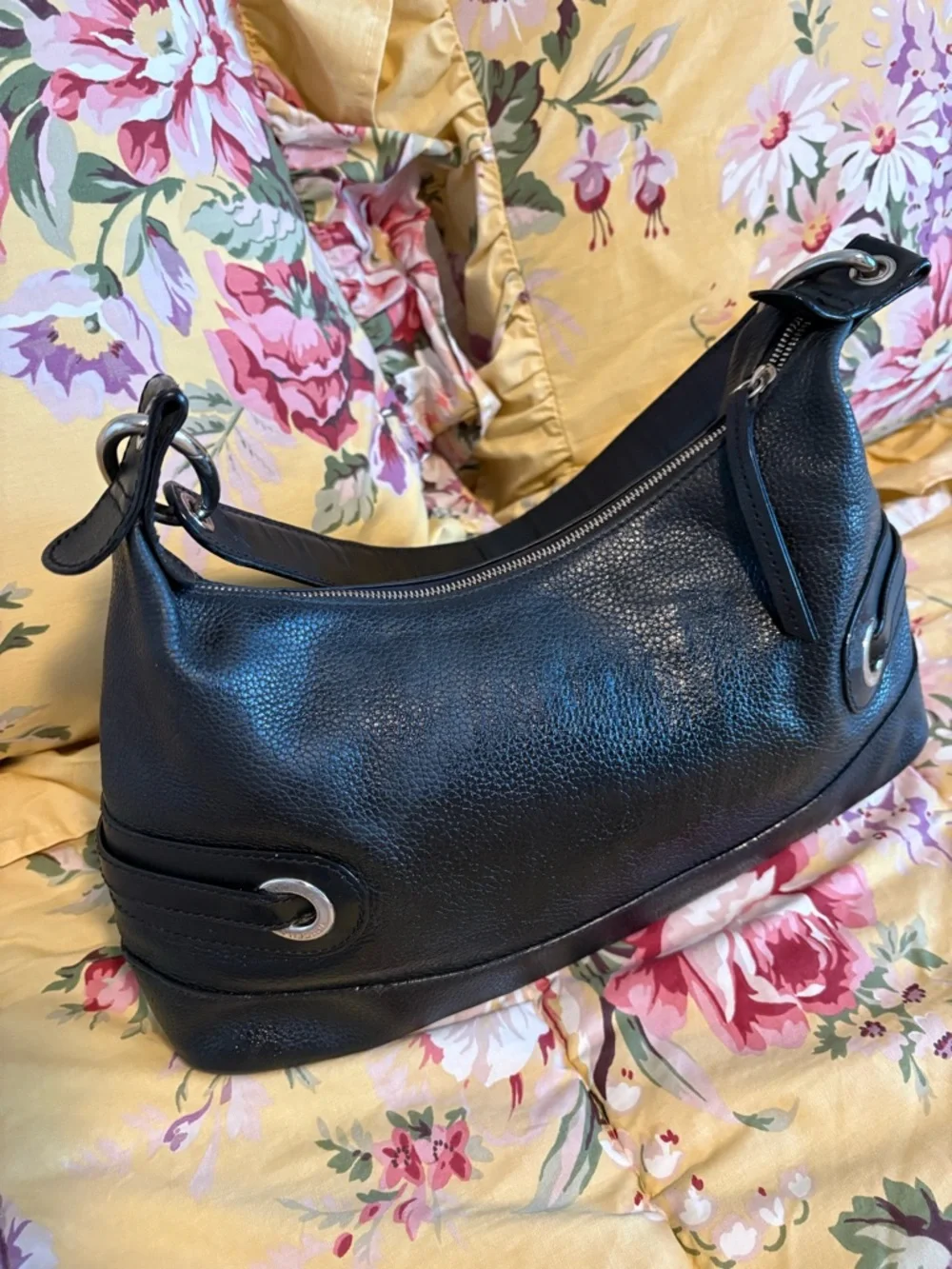 Longchamp Black Leather Bag ~ Forelli Style - Picture 4 of 12